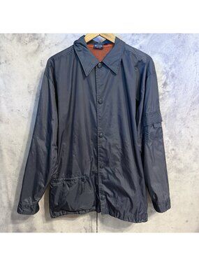 Vintage Sideout Windbreaker Jacket Mens Medium M Navy Blue 90s Y2K